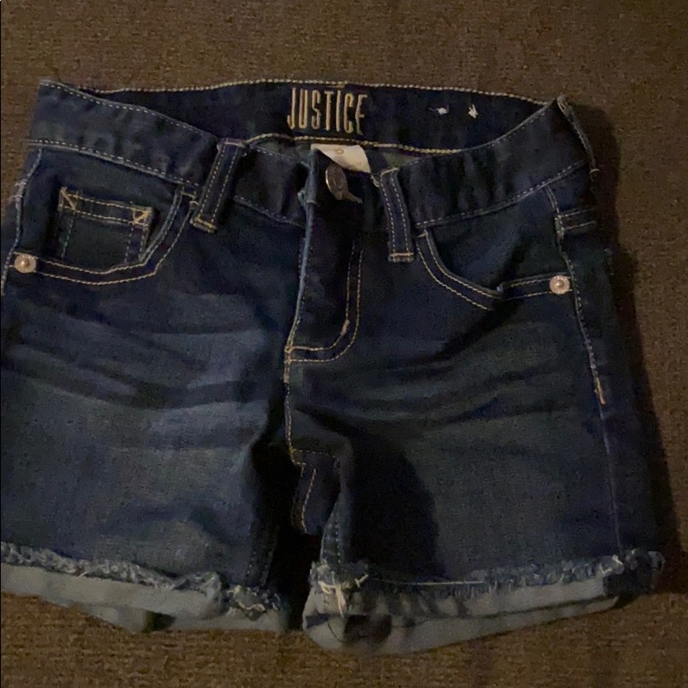 Justice blue jean shorts